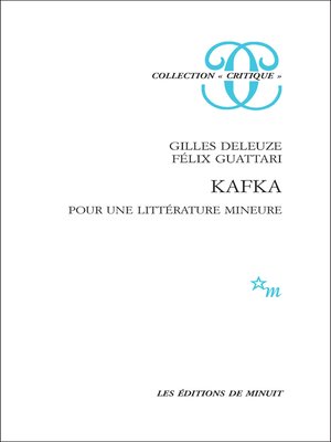 cover image of Kafka. Pour une littérature mineure